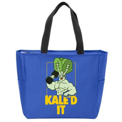 Kale Fitness Weightlifter Vegan Vegetarian Gift Zip Tote Bag