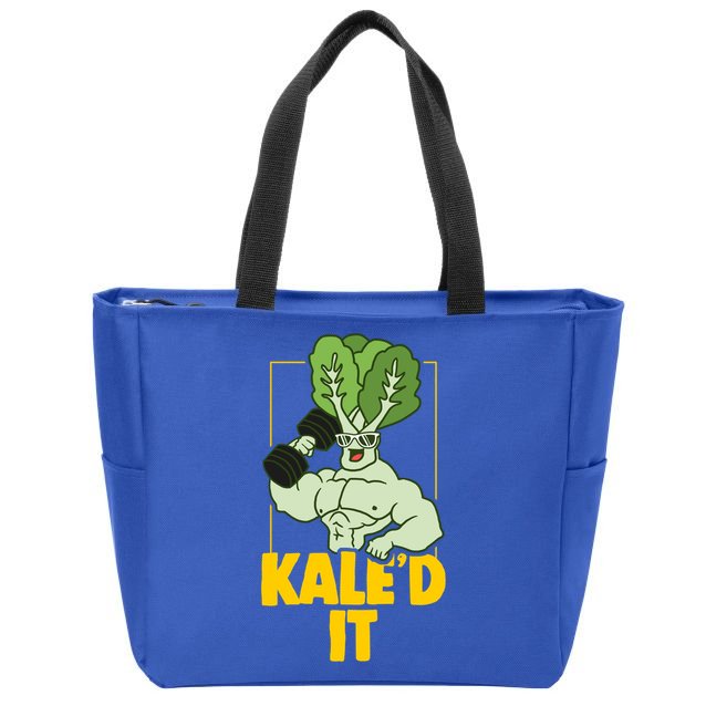 Kale Fitness Weightlifter Vegan Vegetarian Gift Zip Tote Bag