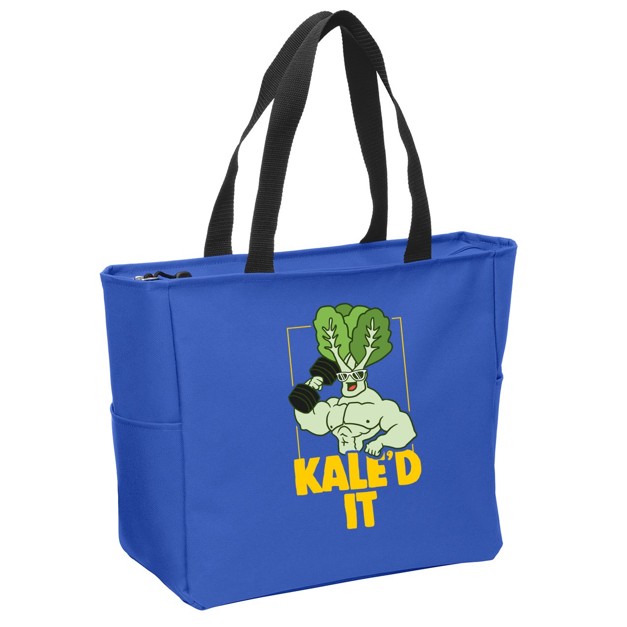 Kale Fitness Weightlifter Vegan Vegetarian Gift Zip Tote Bag
