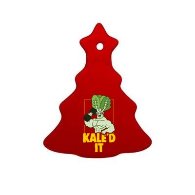 Kale Fitness Weightlifter Vegan Vegetarian Gift Ceramic Tree Ornament