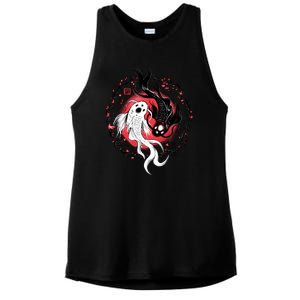 Koi Fish Ying Yang Japanese Ladies PosiCharge Tri-Blend Wicking Tank