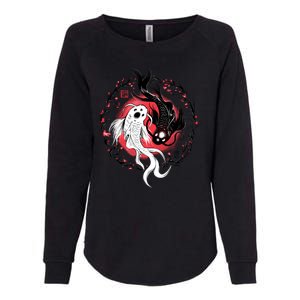 Koi Fish Ying Yang Japanese Womens California Wash Sweatshirt