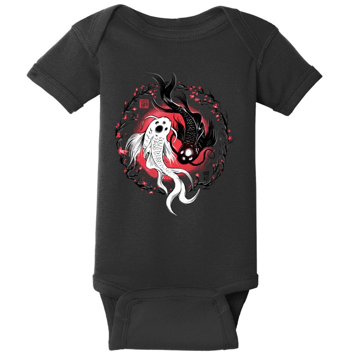 Koi Fish Ying Yang Japanese Baby Bodysuit