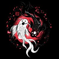 Koi Fish Ying Yang Japanese Baby Bodysuit
