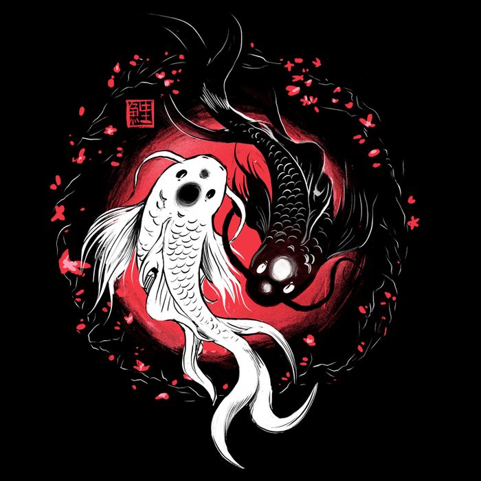 Koi Fish Ying Yang Japanese Baby Bodysuit