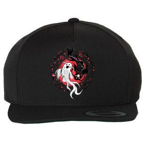 Koi Fish Ying Yang Japanese Wool Snapback Cap