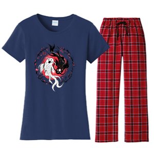 Koi Fish Ying Yang Japanese Women's Flannel Pajama Set