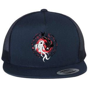 Koi Fish Ying Yang Japanese Flat Bill Trucker Hat