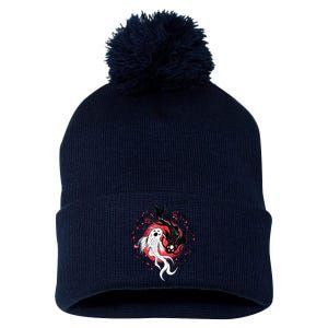 Koi Fish Ying Yang Japanese Pom Pom 12in Knit Beanie