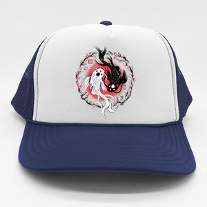 Koi Fish Ying Yang Japanese Trucker Hat