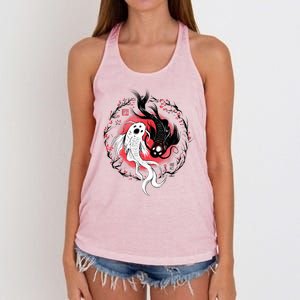 Koi Fish Ying Yang Japanese Women's Knotted Racerback Tank