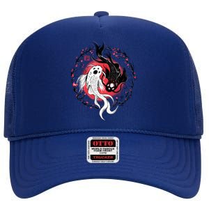 Koi Fish Ying Yang Japanese High Crown Mesh Back Trucker Hat