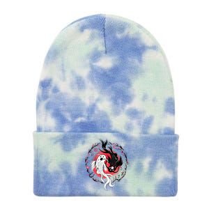 Koi Fish Ying Yang Japanese Tie Dye 12in Knit Beanie