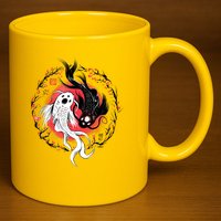 Koi Fish Ying Yang Japanese 11oz C Handle Ceramic Mug