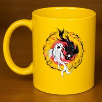 Koi Fish Ying Yang Japanese 11oz C Handle Ceramic Mug