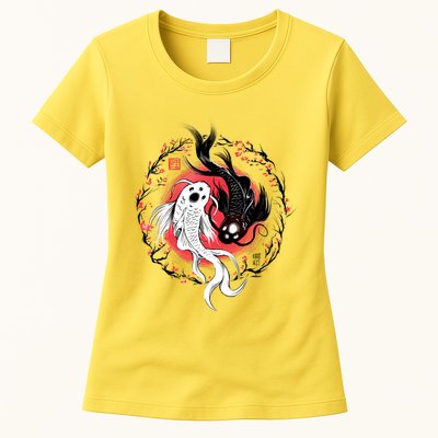Koi Fish Ying Yang Japanese Womens T-Shirt