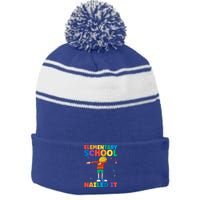 Kindergarten Graduate 1St Grade Meaningful Gift Stripe Pom Pom Beanie