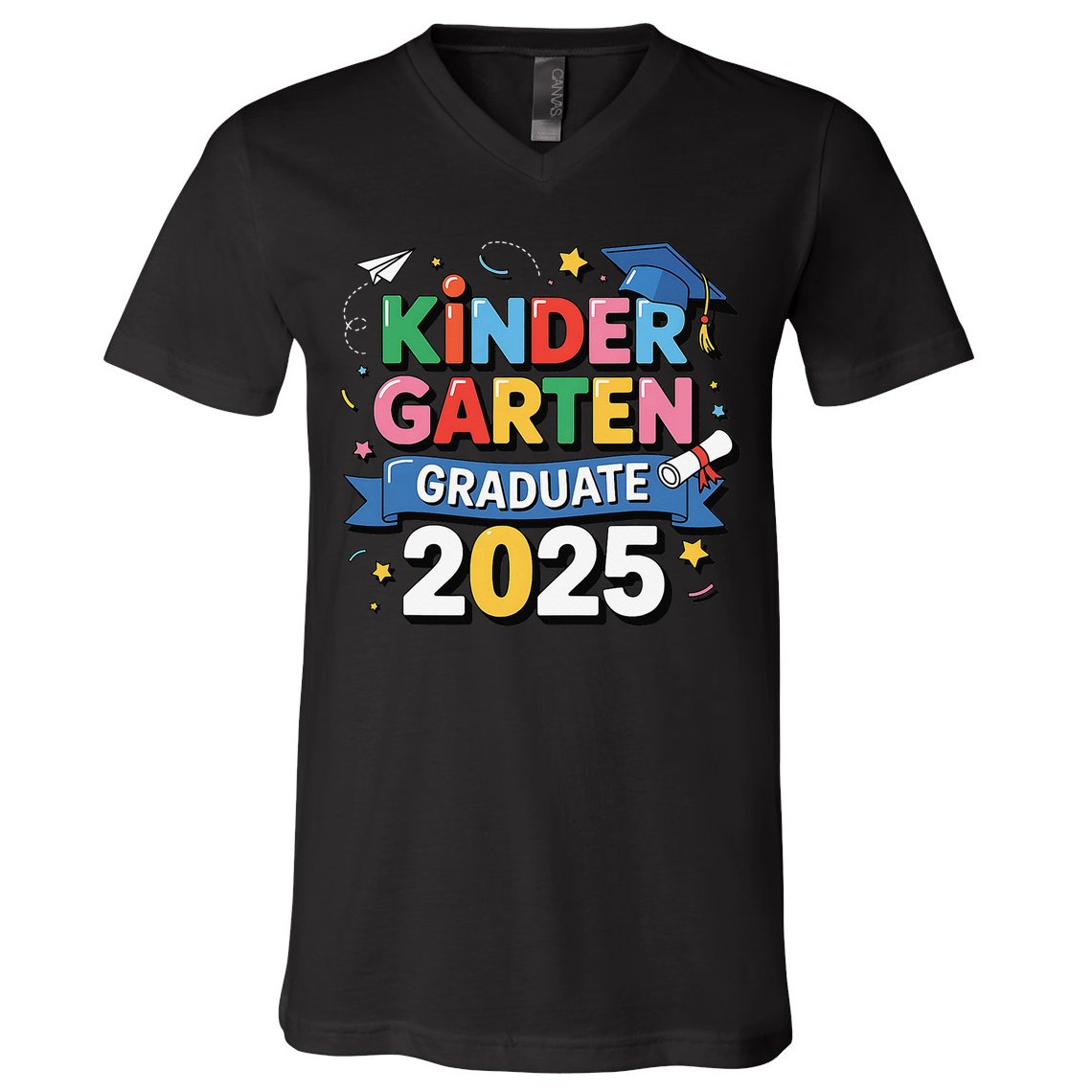 Kindergarten Graduation 2025 Graduate Grad V-Neck T-Shirt