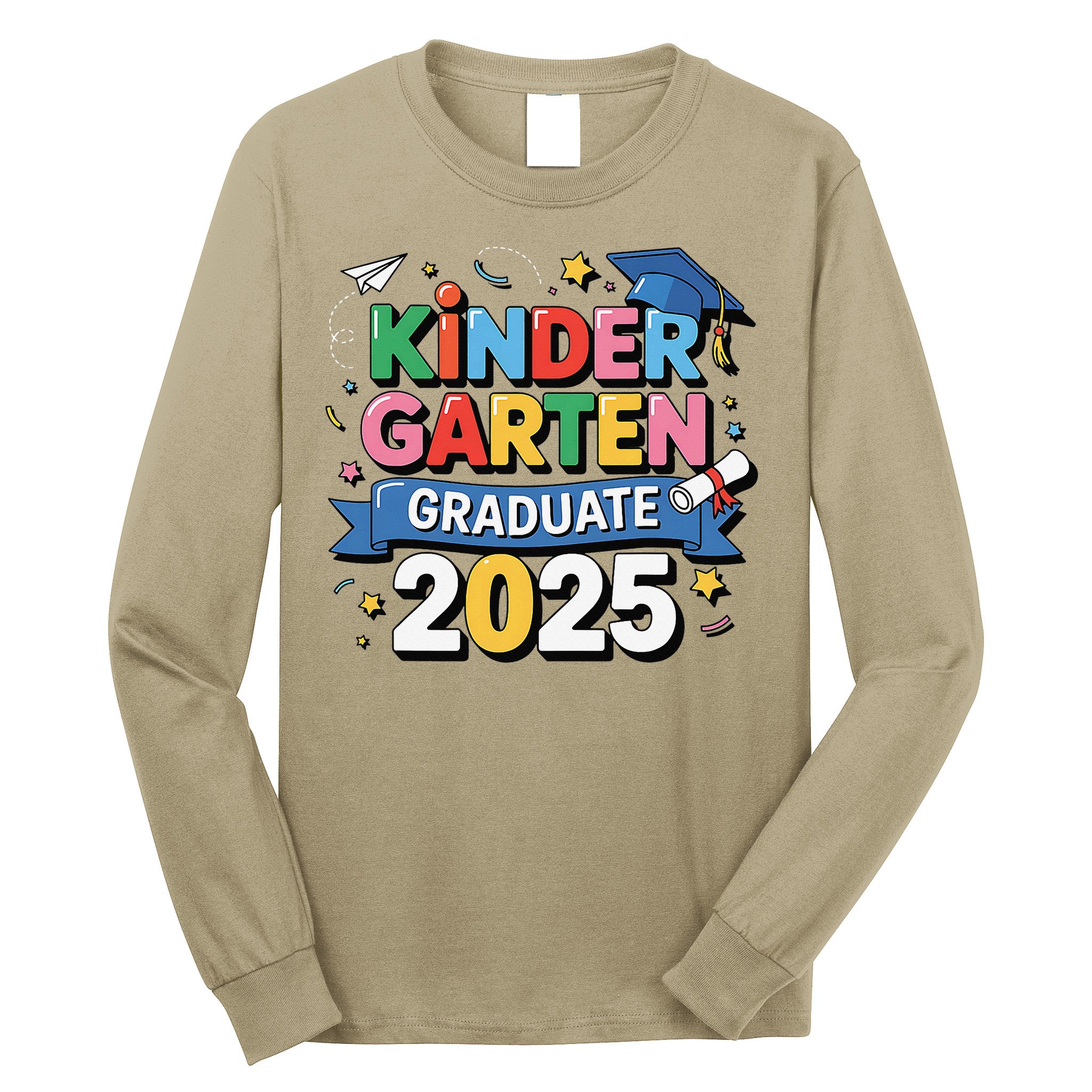 Kindergarten Graduation 2025 Graduate Grad Long Sleeve Shirt