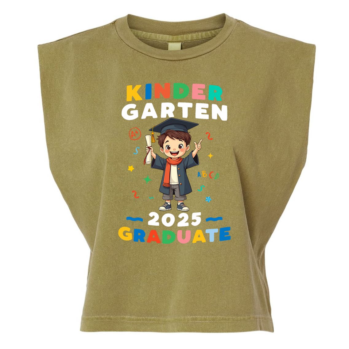 Kindergarten Graduation 2025 Graduate Teachers  Garment-Dyed Women's Muscle Tee