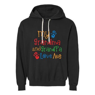 Kids Grandma And Grandpa Love Me Grandchild Garment-Dyed Fleece Hoodie