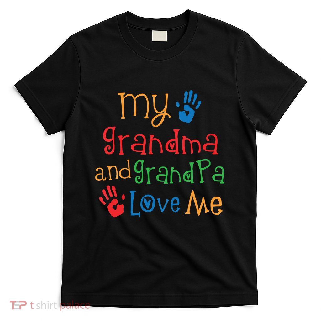 Kids Grandma And Grandpa Love Me Grandchild T-Shirt
