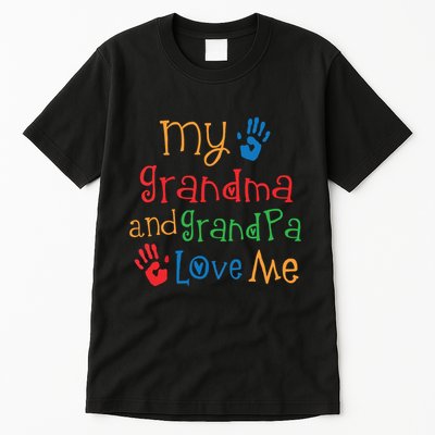 Kids Grandma And Grandpa Love Me Grandchild Tall T-Shirt
