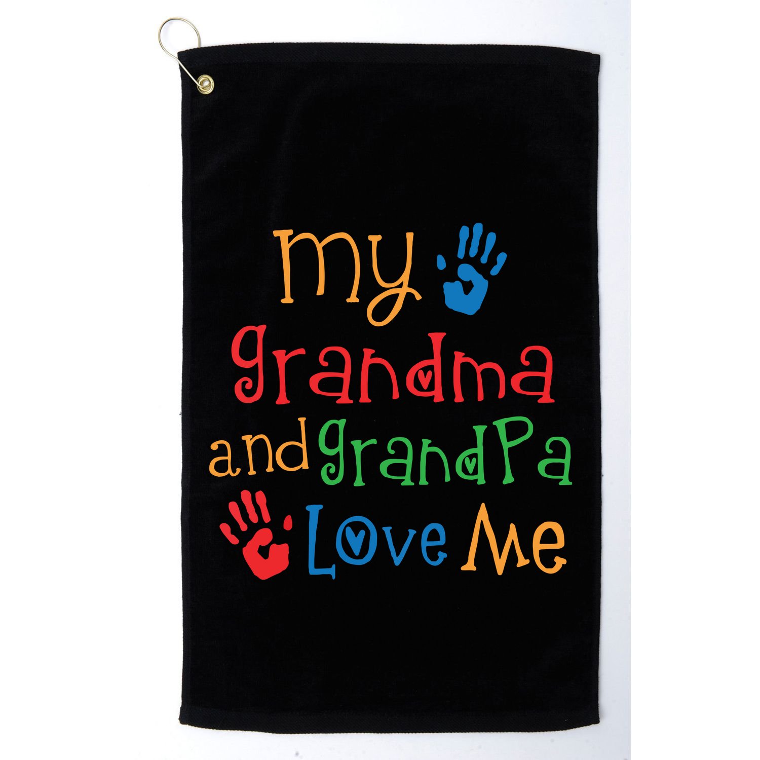 Kids Grandma And Grandpa Love Me Grandchild Golf Towel