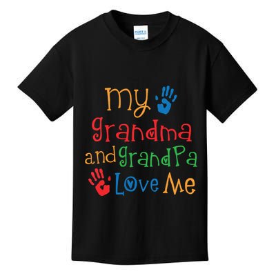 Kids Grandma And Grandpa Love Me Grandchild Kids T-Shirt