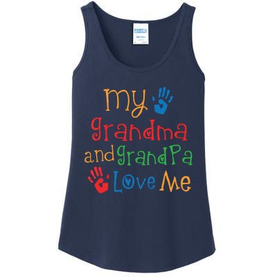 Kids Grandma And Grandpa Love Me Grandchild Ladies Essential Tank