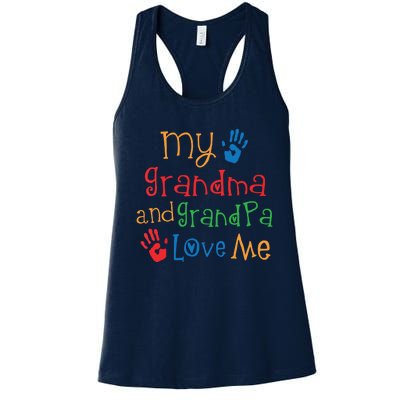 Kids Grandma And Grandpa Love Me Grandchild Women's Racerback Tank