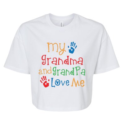 Kids Grandma And Grandpa Love Me Grandchild Bella+Canvas Jersey Crop Tee