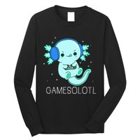 Kawaii Gamesolotl Axolotl Gamer Anime Gifts Long Sleeve Shirt