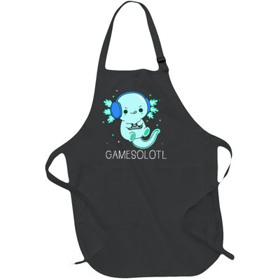 Kawaii Gamesolotl Axolotl Gamer Anime Gifts Full-Length Apron With Pockets