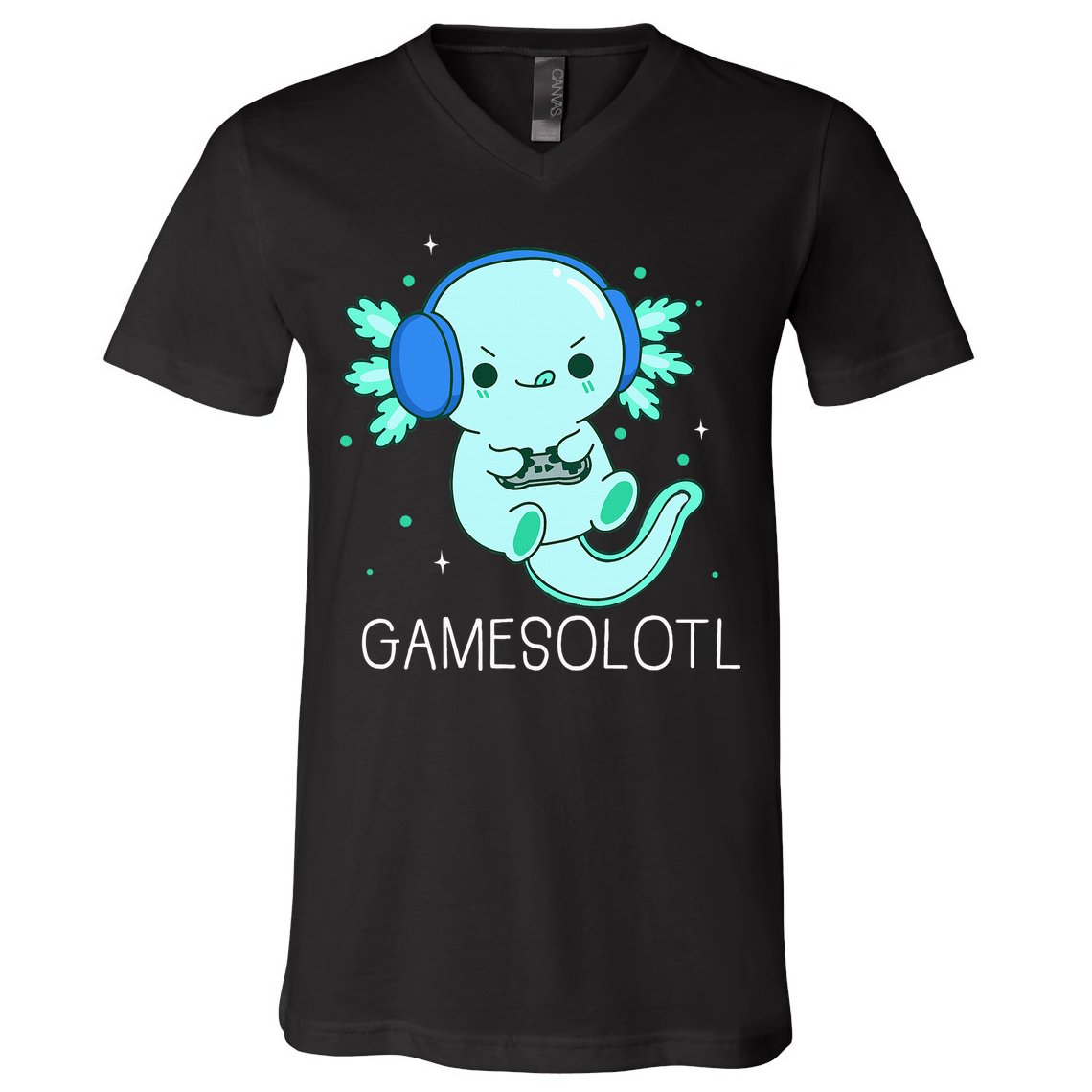 Kawaii Gamesolotl Axolotl Gamer Anime Gifts V-Neck T-Shirt
