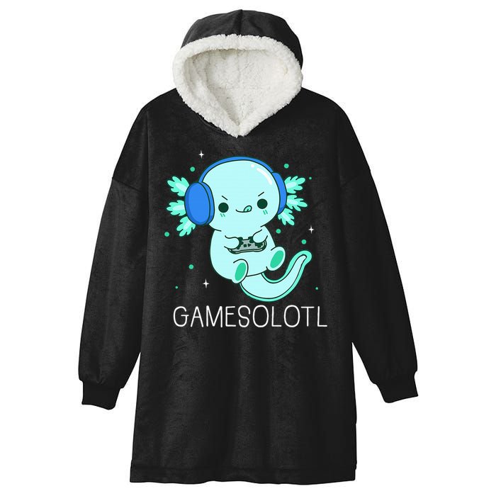 Kawaii Gamesolotl Axolotl Gamer Anime Gifts Hooded Wearable Blanket