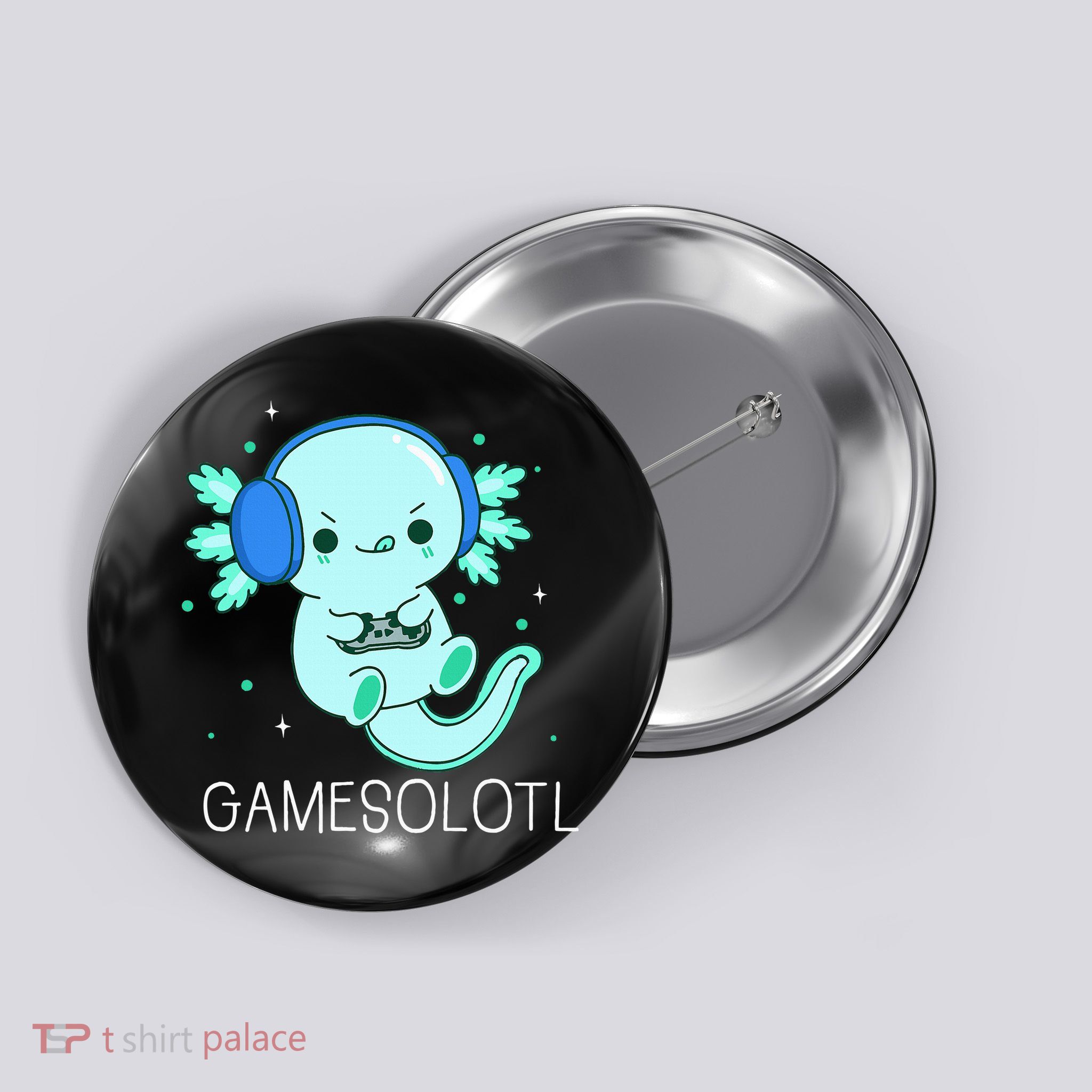 Kawaii Gamesolotl Axolotl Gamer Anime Gifts Button