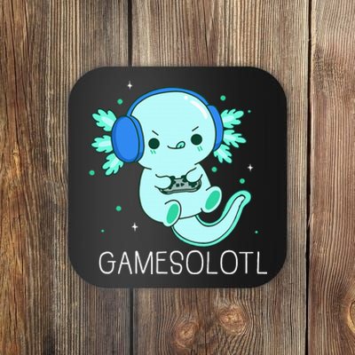 Kawaii Gamesolotl Axolotl Gamer Anime Gifts Coaster