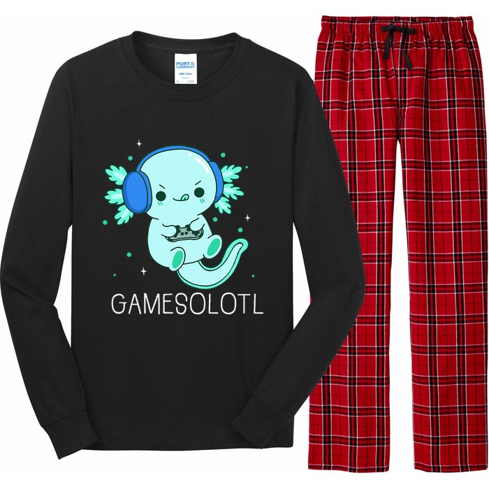 Kawaii Gamesolotl Axolotl Gamer Anime Gifts Long Sleeve Pajama Set