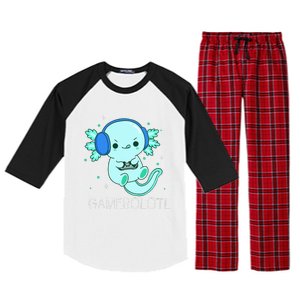 Kawaii Gamesolotl Axolotl Gamer Anime Gifts Raglan Sleeve Pajama Set