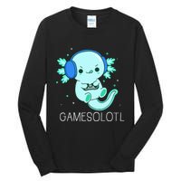 Kawaii Gamesolotl Axolotl Gamer Anime Gifts Tall Long Sleeve T-Shirt