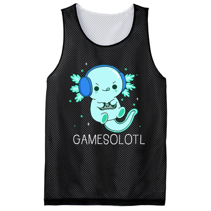 Kawaii Gamesolotl Axolotl Gamer Anime Gifts Mesh Reversible Basketball Jersey Tank