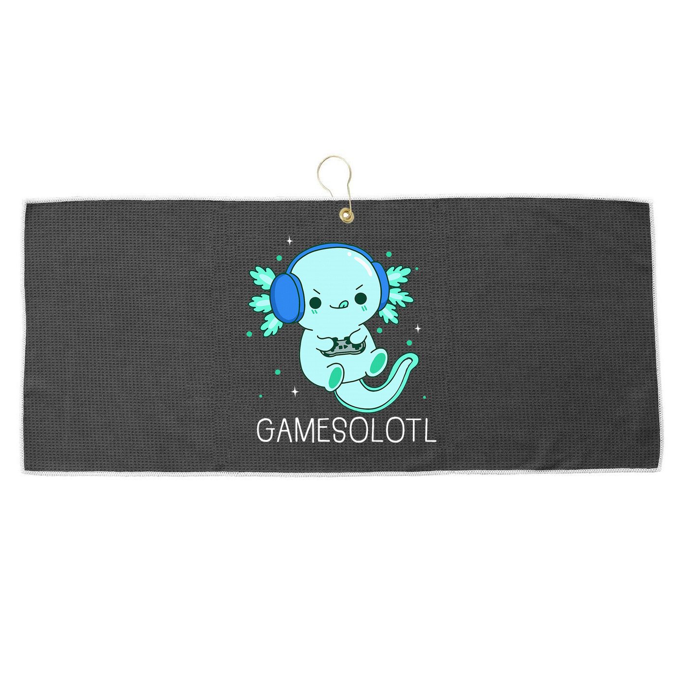 Kawaii Gamesolotl Axolotl Gamer Anime Gifts Large Microfiber Waffle Golf Towel