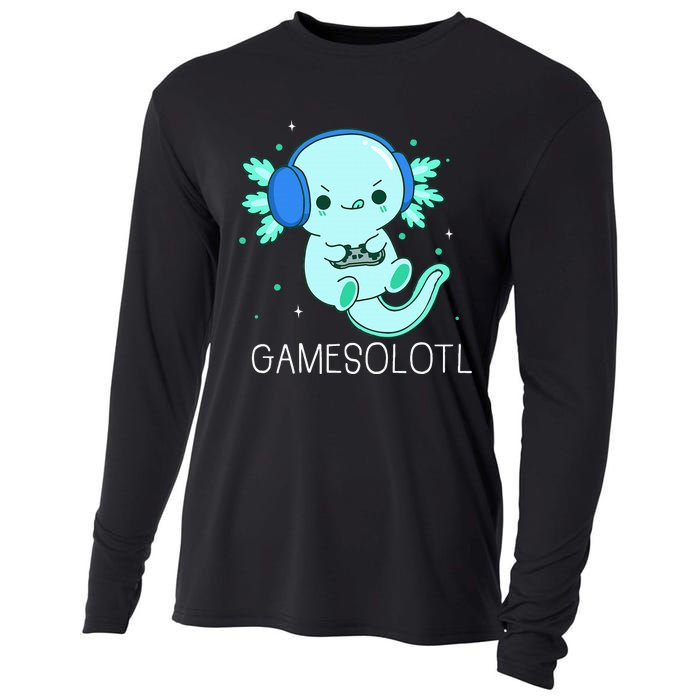 Kawaii Gamesolotl Axolotl Gamer Anime Gifts Cooling Performance Long Sleeve Crew