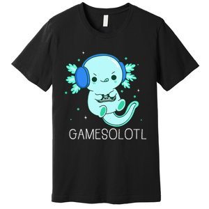 Kawaii Gamesolotl Axolotl Gamer Anime Gifts Premium T-Shirt