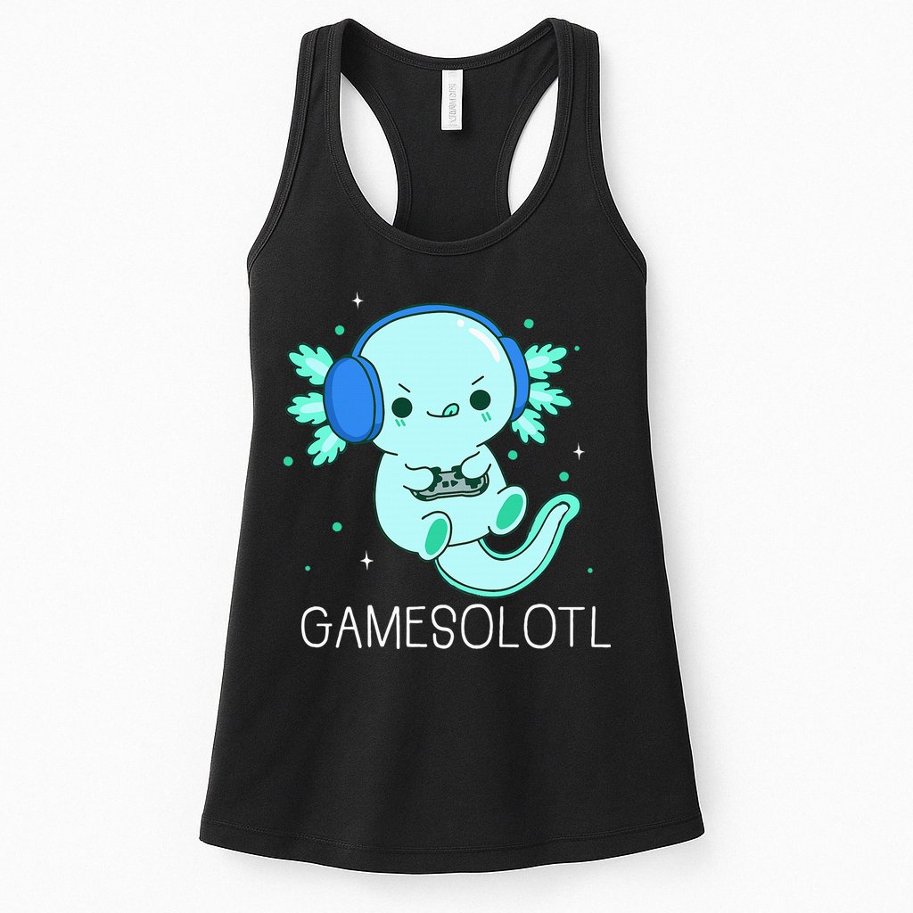 Kawaii Gamesolotl Axolotl Gamer Anime Gifts Womens Tank Top