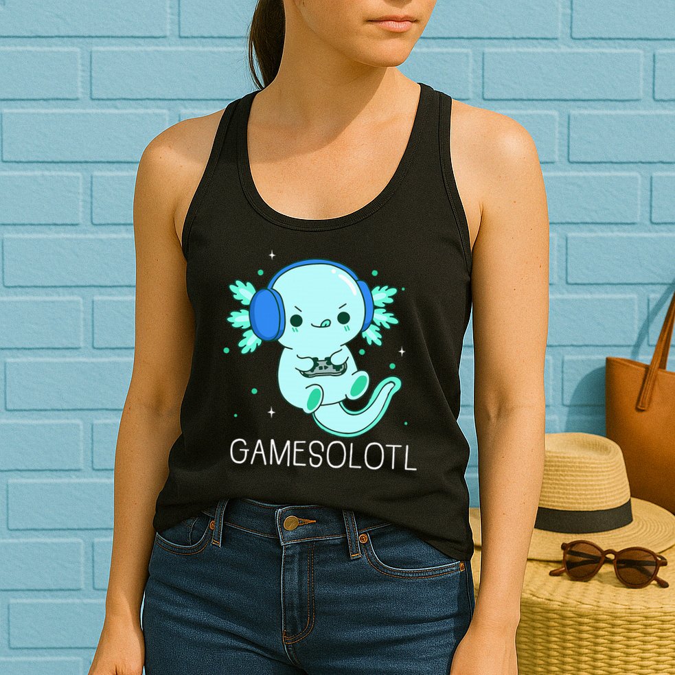 Kawaii Gamesolotl Axolotl Gamer Anime Gifts Womens Tank Top