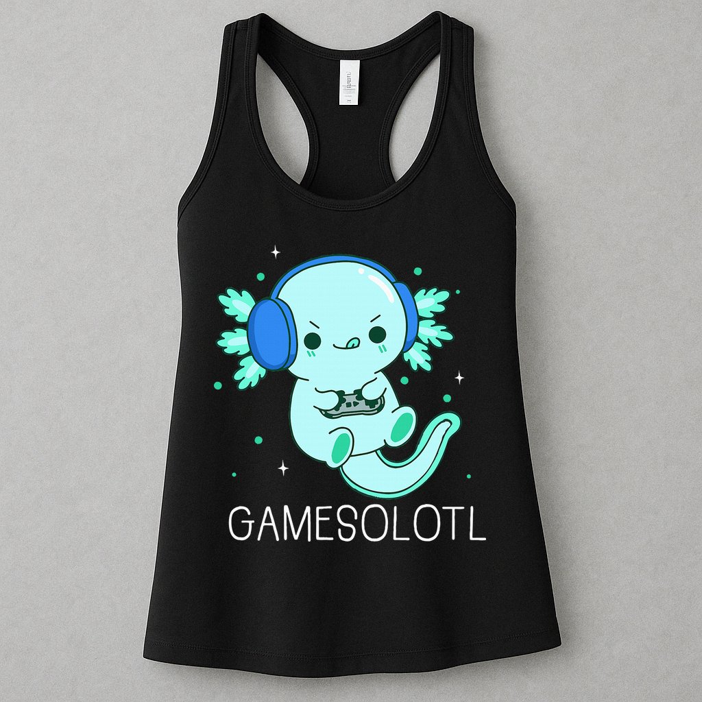 Kawaii Gamesolotl Axolotl Gamer Anime Gifts Womens Tank Top