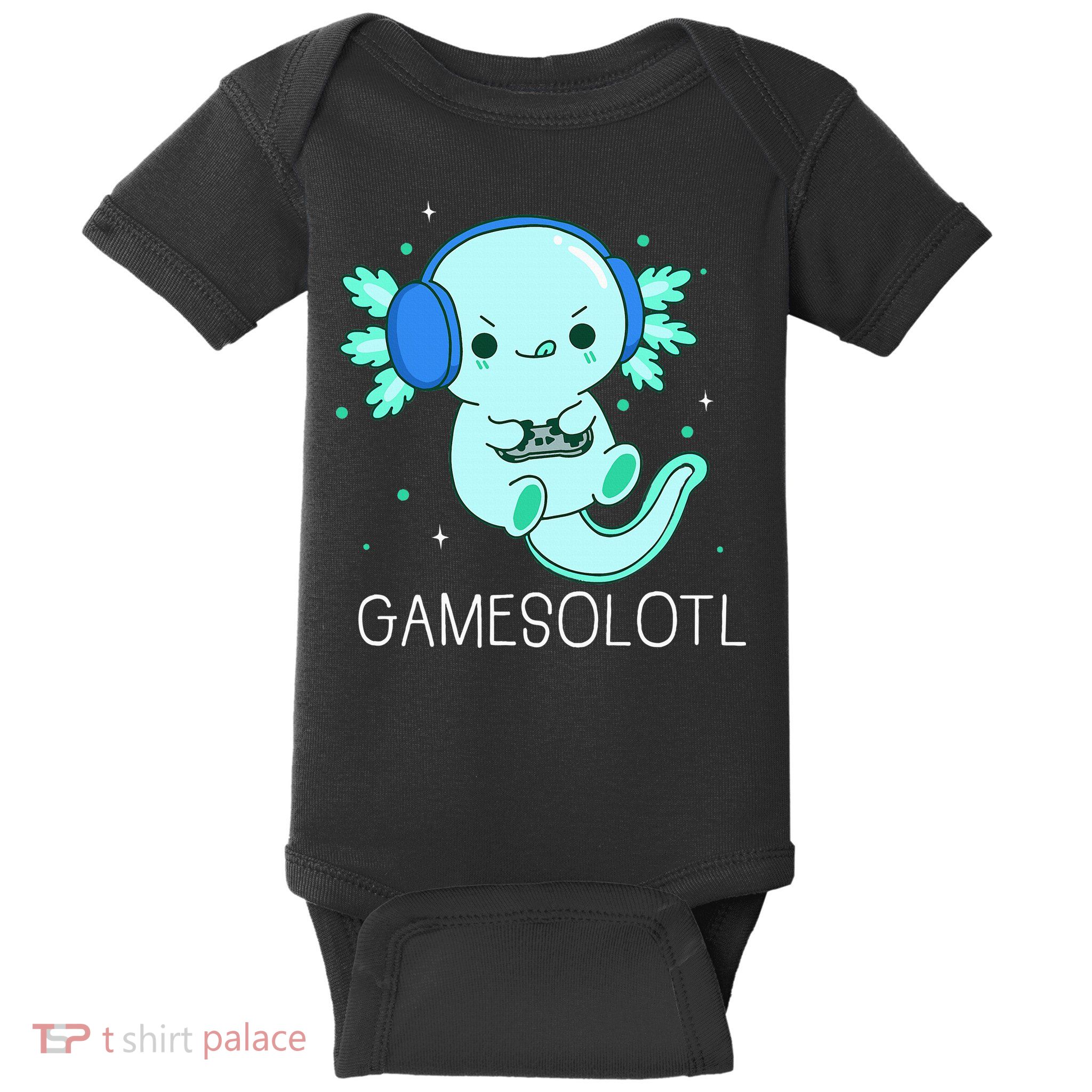 Kawaii Gamesolotl Axolotl Gamer Anime Gifts Baby Bodysuit