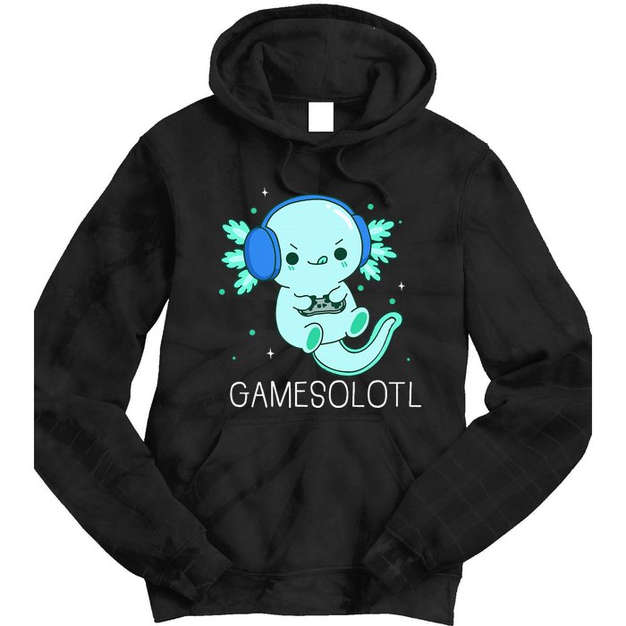 Kawaii Gamesolotl Axolotl Gamer Anime Gifts Tie Dye Hoodie